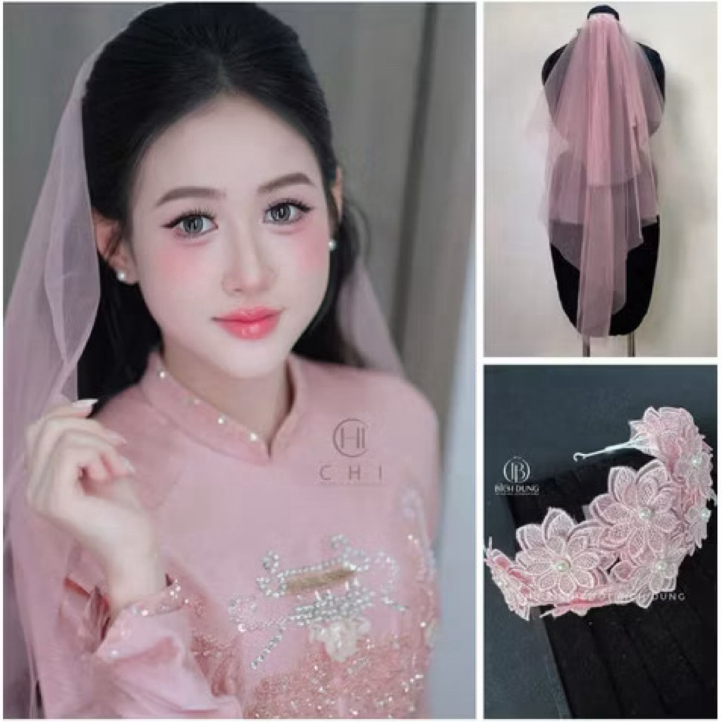 🧧🌸Combo voan và bờm cô dâu xinh ngày cưới|PHUKIENCUOIYENLINH