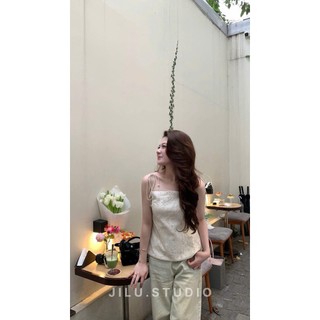 Ao 2 Dây Ren Hoa 2 Lớp Dáng Suông Sang Chảnh Phong Cách Nữ Tính Thanh Lịch