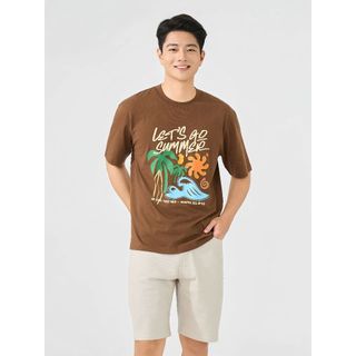 [DREAM TEAM] Áo thun phông gia đình ba mẹ bé YODY Let's Go Summer vải cotton compact MCTS26S027 WCTS26S020