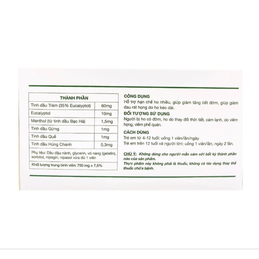Viên uống giảm ho, đau rát họng, giảm tiết đờm [hộp 60 viên] -Soleil la fort - Pasteur- pháp Pharma