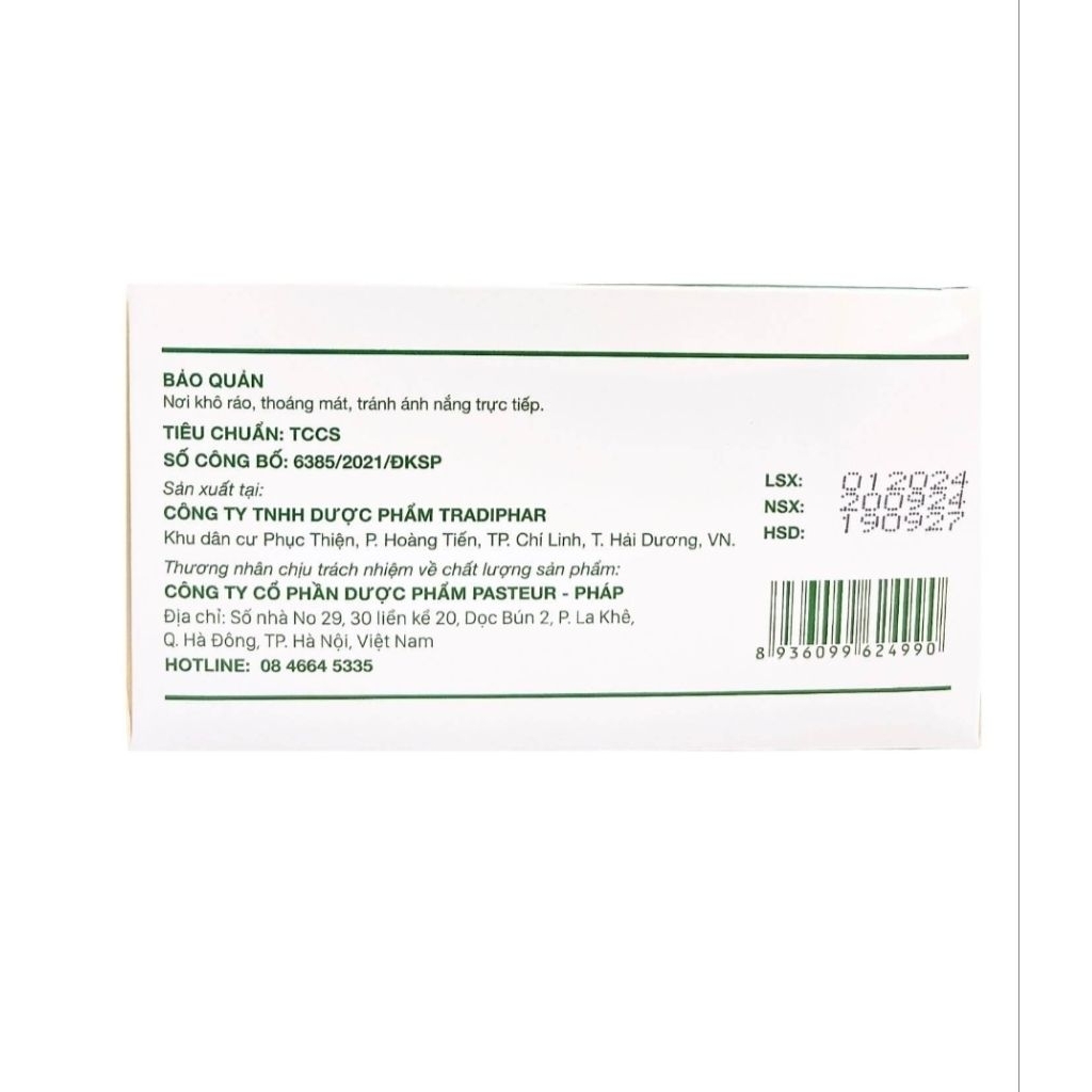 Viên uống giảm ho, đau rát họng, giảm tiết đờm [hộp 60 viên] -Soleil la fort - Pasteur- pháp Pharma