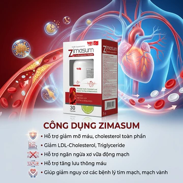 Zimasum Giảm Mỡ Máu – Hỗ Trợ Giảm Cholesterol, Bảo Vệ Tim Mạch, Ngăn Ngừa Xơ Vữa Động Mạch