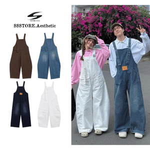 Quần Yếm Jeans SSS.A Form Unisex Túi Rộng Cá Tính | SSSTore.Aesthetic