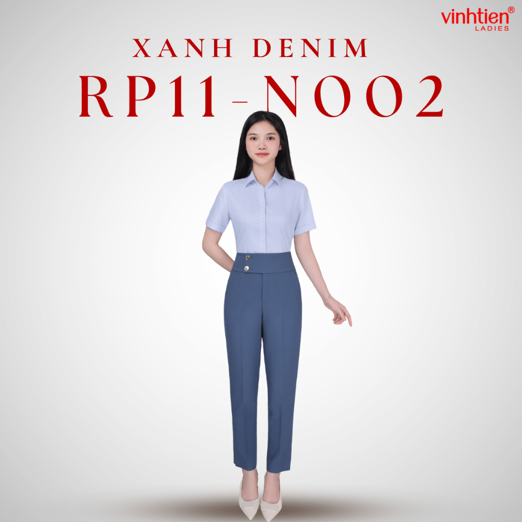Quần Âu Nữ Baggy Cạp To Vĩnh Tiến , GTB 579, chất liệu vải mềm mịn thoáng mát đứng form.
