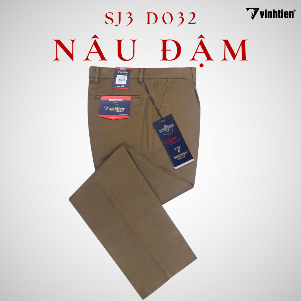 Quần Khaki Nam Trung Niên 1ly Classic Vải Cotton Vĩnh Tiến 565 - Nhiều Màu