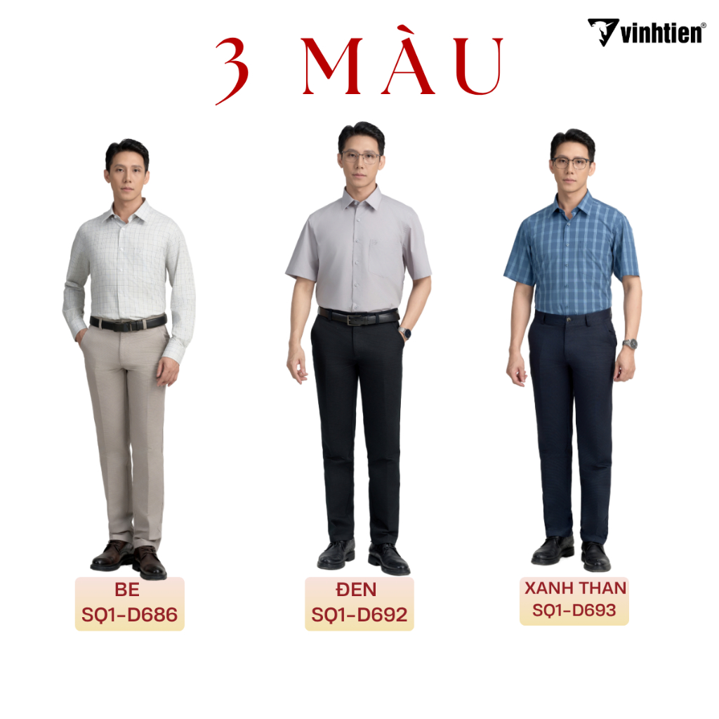Quần Kaki Trung Niên 0ly Classic Vải Cotton Vĩnh Tiến 595 - Nhiều Màu