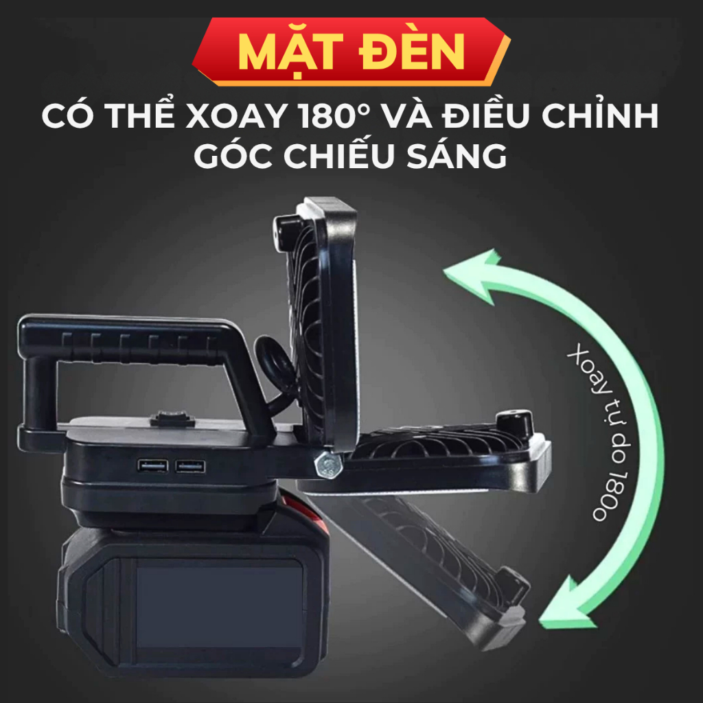Đèn LED 55 bóng dùng chân pin phổ thông Makita, đèn led siêu sáng soi đêm, cắm trại, đi dã ngoại