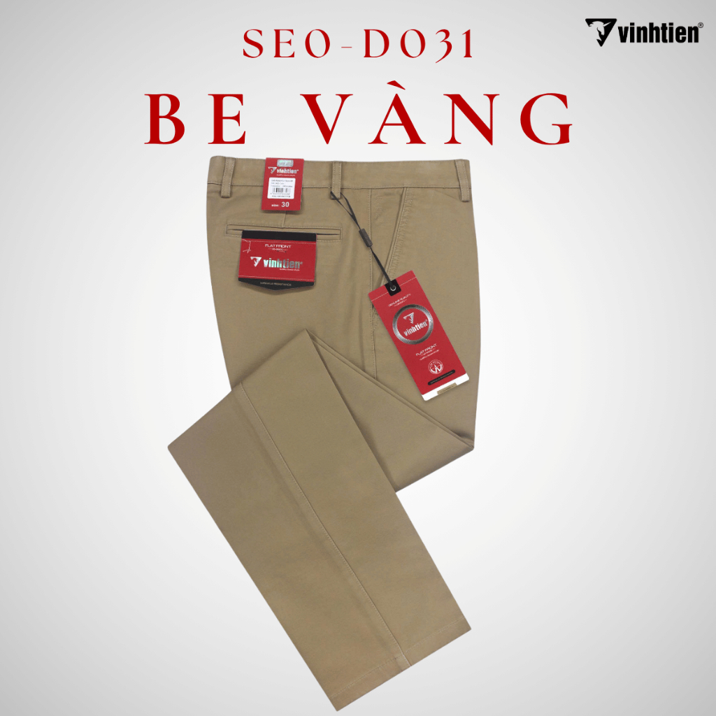 Quần Khaki Nam Trung Niên 0ly Classic Vải Cotton Vĩnh Tiến 545 - Nhiều Màu