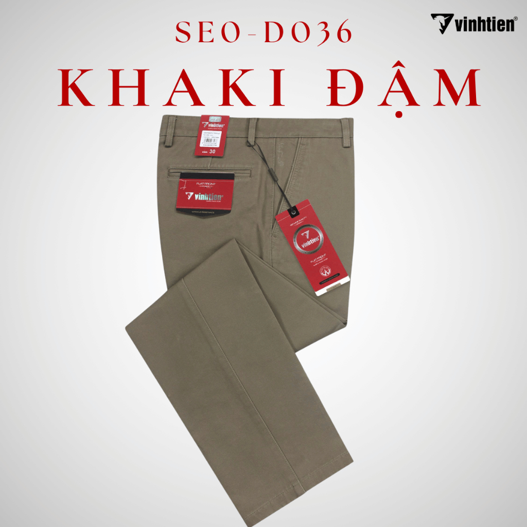 Quần Khaki Nam Trung Niên 0ly Classic Vải Cotton Vĩnh Tiến 545 - Nhiều Màu