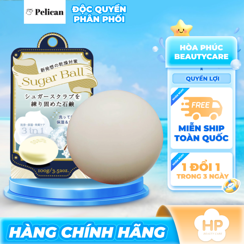 Xà Phòng Tắm Tẩy Tế Bào Chết Toàn Thân Pelican Sugar Ball (100g)