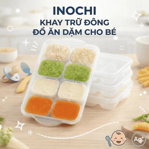 Khay Trữ Đông Đồ Ăn Dặm Inochi - Amori: Nhiều ngăn, nhựa PP, kháng khuẩn, an toàn cho bé