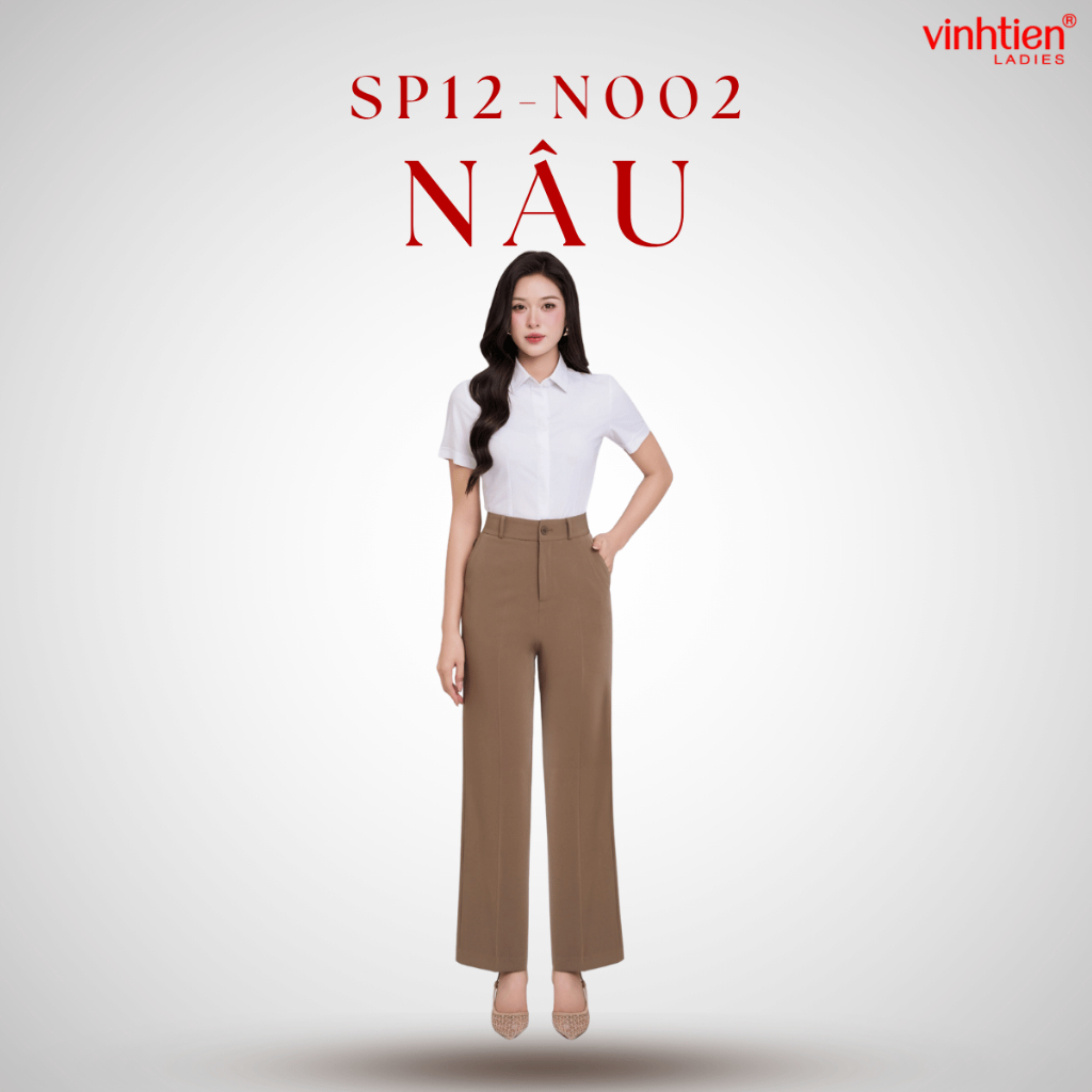 Quần Âu Nữ Dáng Xuông Vừa Vĩnh Tiến , GTB 675, chất liệu vải mềm mịn thoáng mát đứng form.