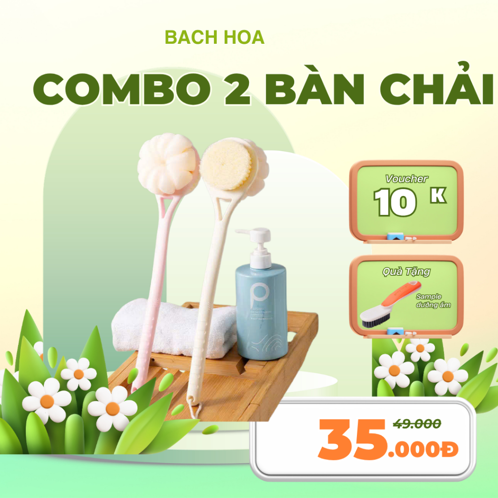 COMBO BÀN CHẢI TẮM VÀ BÀN CHẢI CHÀ GIÀY MINI | TẶNG 1 MÓC TREO ĐỒ - ĐA NĂNG