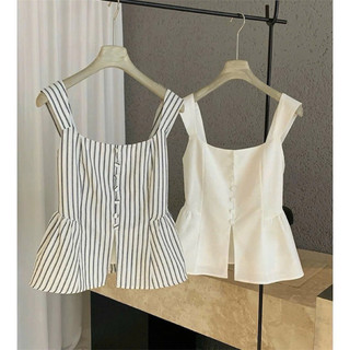 •𝙆𝙞𝙣𝙜𝙨𝙝𝙤𝙥𝙗𝙚𝙖𝙪𝙩𝙮•Áo Peplum Kẻ Baby Xinh QC