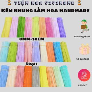 Kẽm Nhung Loại 1 Dày Mịn Dài 30cm 7-8mm Hơn 40 Màu Làm Hoa Handmade DIY Trang Trí Tết Yiyihome