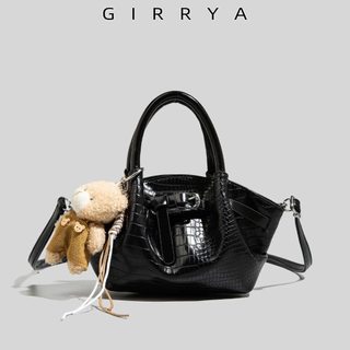 [Full Box] Túi xách nữ nhỏ cầm tay GIRRYA M85 - Túi xách nữ da vân cá sấu kèm charm gấu cao cấp hotrend 2026