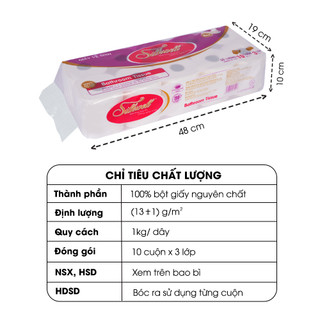 Giấy vệ sinh Silkwell Tím rẻ bịch 1kg dày 3 lớp hàng chính hãng siêu dai không chất tẩy trắng