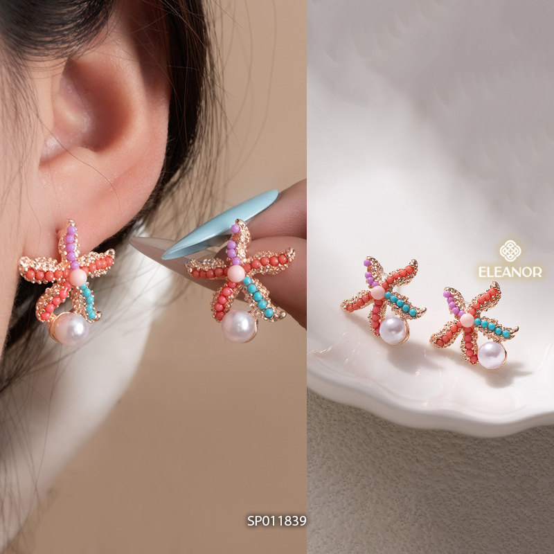Bông tai nữ đi biển Eleanor Accessories đa dạng kiểu dáng phụ kiện trang sức khuyên tai mùa hè 10361