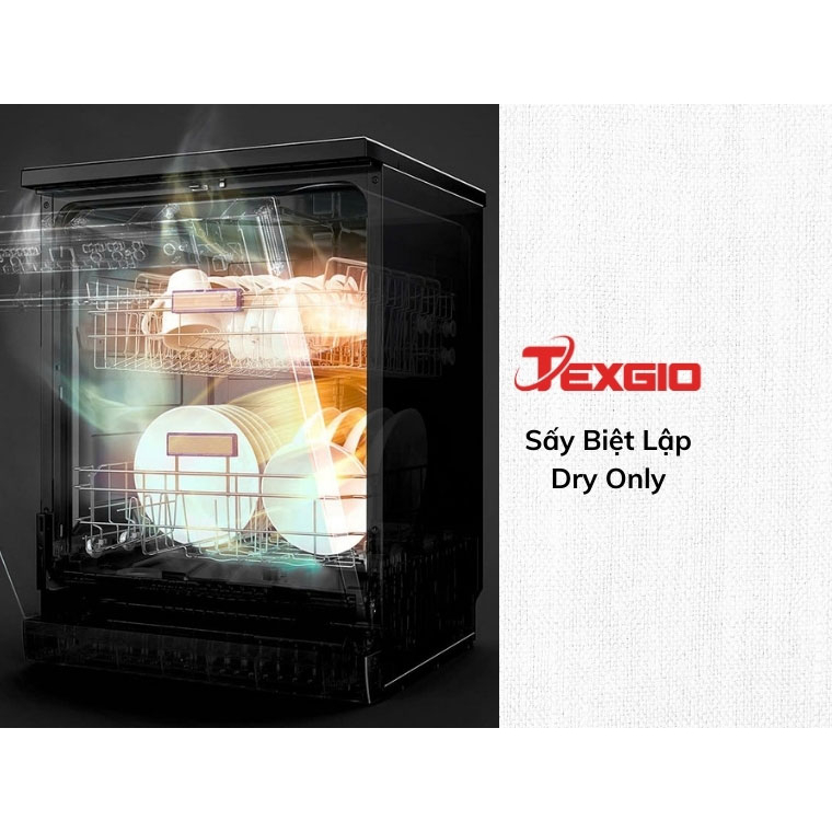 Máy Rửa Bát Texgio TGF8817B Perfect 17 Bộ – Sấy Khí Nóng PTC, UV Diệt Khuẩn, Tự Hé Cửa