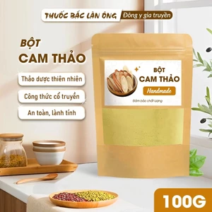Bột cam thảo 100g, nguyên chất, thơm mịn, bột pha uống, đắp mặt - Lãn Ông