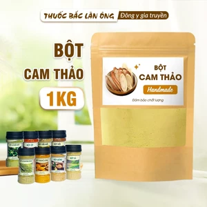 Bột cam thảo 1kg, nguyên chất, thơm mịn, bột pha uống, đắp mặt - Lãn Ông