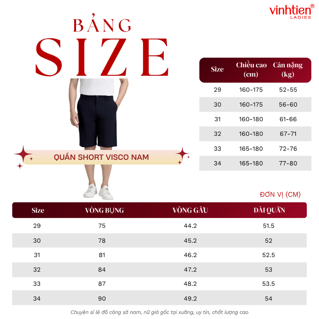 Quần Short Nam Classic Vải Visco Mềm Mỏng Giãn Nhẹ Vĩnh Tiến 375