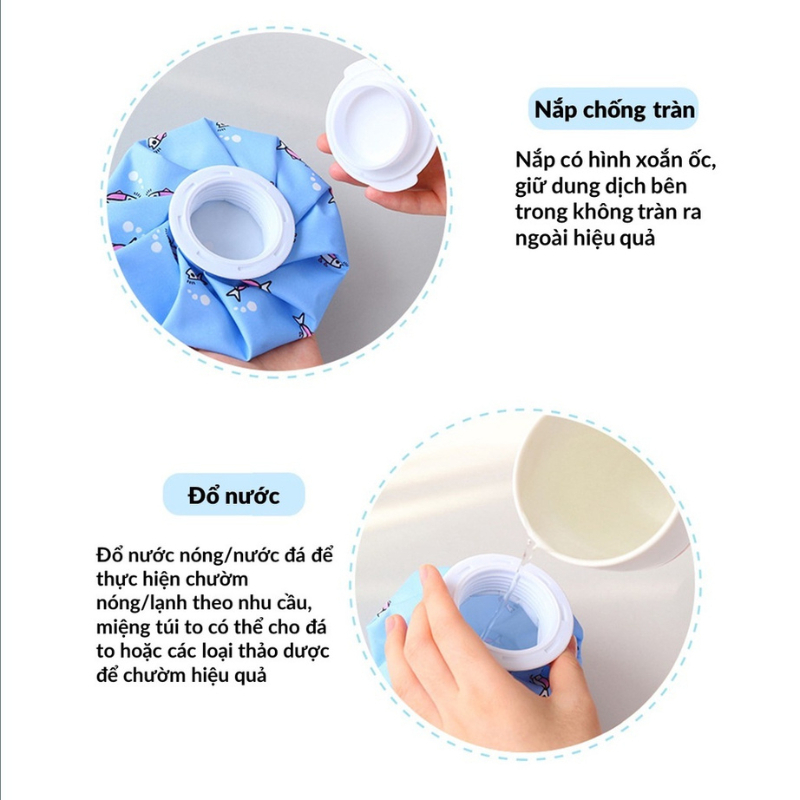 Túi Chườm Nóng Lạnh Mini Đa Năng Giảm Đau Chườm Đá Chườm Nóng Giữ Nhiệt Chống Rò Rỉ Họa Tiết Dễ Thương Titihome