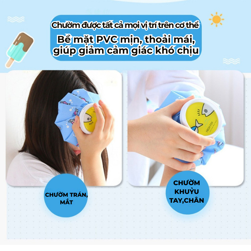 Túi Chườm Nóng Lạnh Mini Đa Năng Giảm Đau Chườm Đá Chườm Nóng Giữ Nhiệt Chống Rò Rỉ Họa Tiết Dễ Thương Titihome