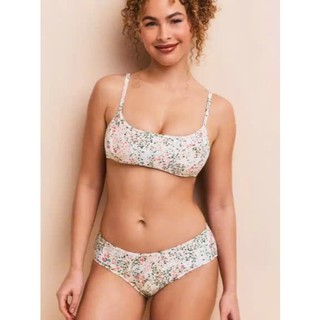Bikini 2 mảnh nữ bộ đồ bơi đi biển họa tiết hoa nhí áo có đệm ngực khuy cài sau hàng xuất dư cao cấp