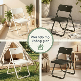 Ghế Camping Gấp Gọn Tiện Lợi & Tiệc Ngoài Trời  Plasliving Khung Thép Chắc Chắn  Không Cần Lắp Đặt