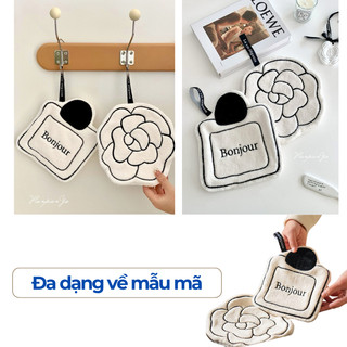 Khăn lau tay hoa trà đa năng 2 lớp siêu thấm nhanh khô kiểu Pháp - khăn lau tay nhà tắm, nhà bếp HomieTech