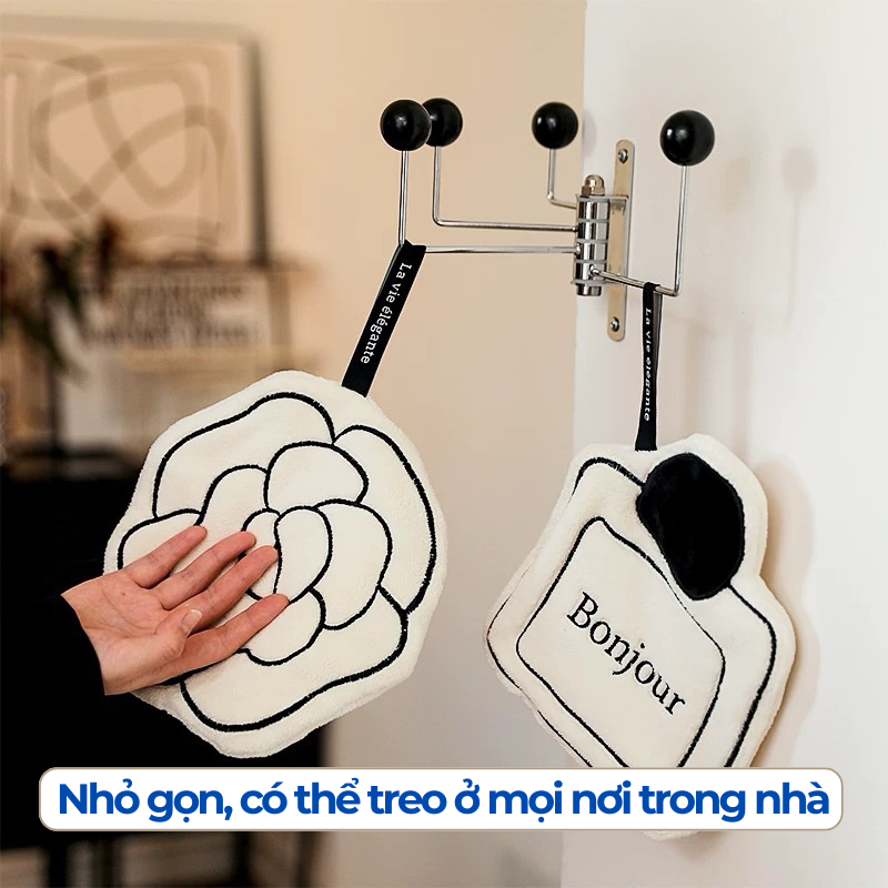 Khăn Lau Tay Đa Năng Treo Tường Đa Năng 2 Lớp Siêu Thấm Nhanh Khô Kiểu Dáng Dễ Thương - Khăn Lau Tay Nhà Tắm, Nhà Bếp