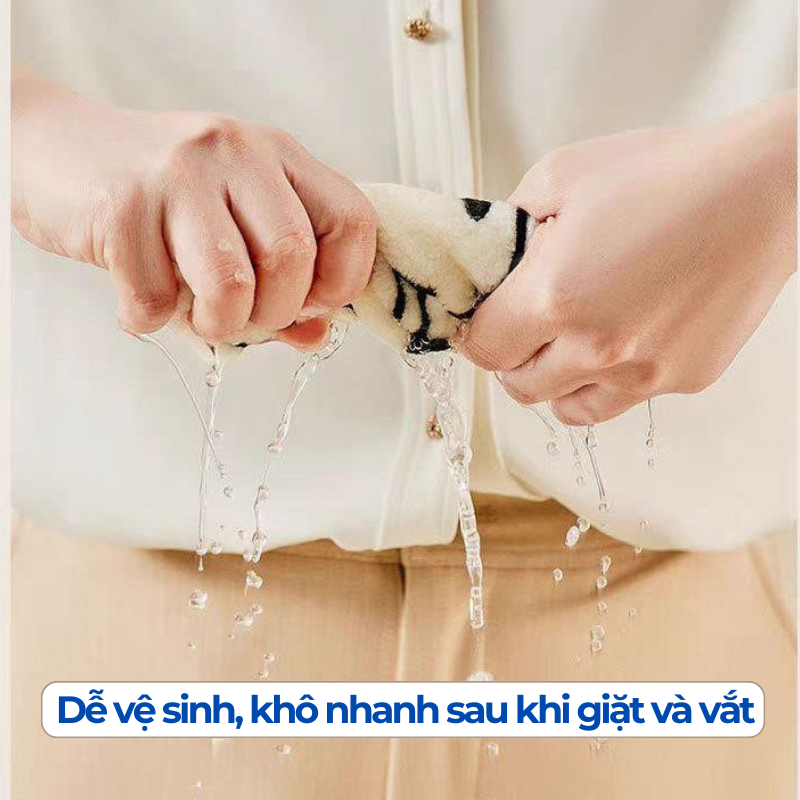 Khăn Lau Tay Đa Năng Treo Tường Đa Năng 2 Lớp Siêu Thấm Nhanh Khô Kiểu Dáng Dễ Thương - Khăn Lau Tay Nhà Tắm, Nhà Bếp