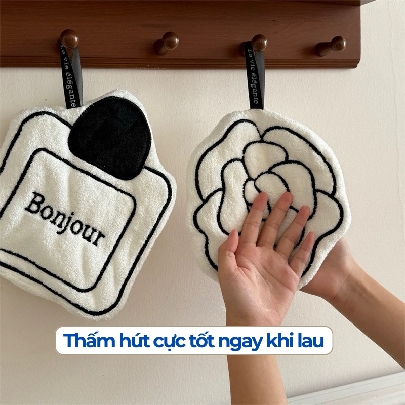 Khăn Lau Tay Đa Năng Treo Tường Đa Năng 2 Lớp Siêu Thấm Nhanh Khô Kiểu Dáng Dễ Thương - Khăn Lau Tay Nhà Tắm, Nhà Bếp