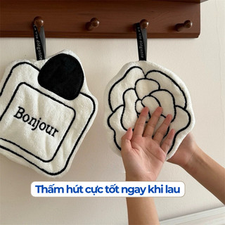Khăn lau tay hoa trà đa năng 2 lớp siêu thấm nhanh khô kiểu Pháp - khăn lau tay nhà tắm, nhà bếp HomieTech