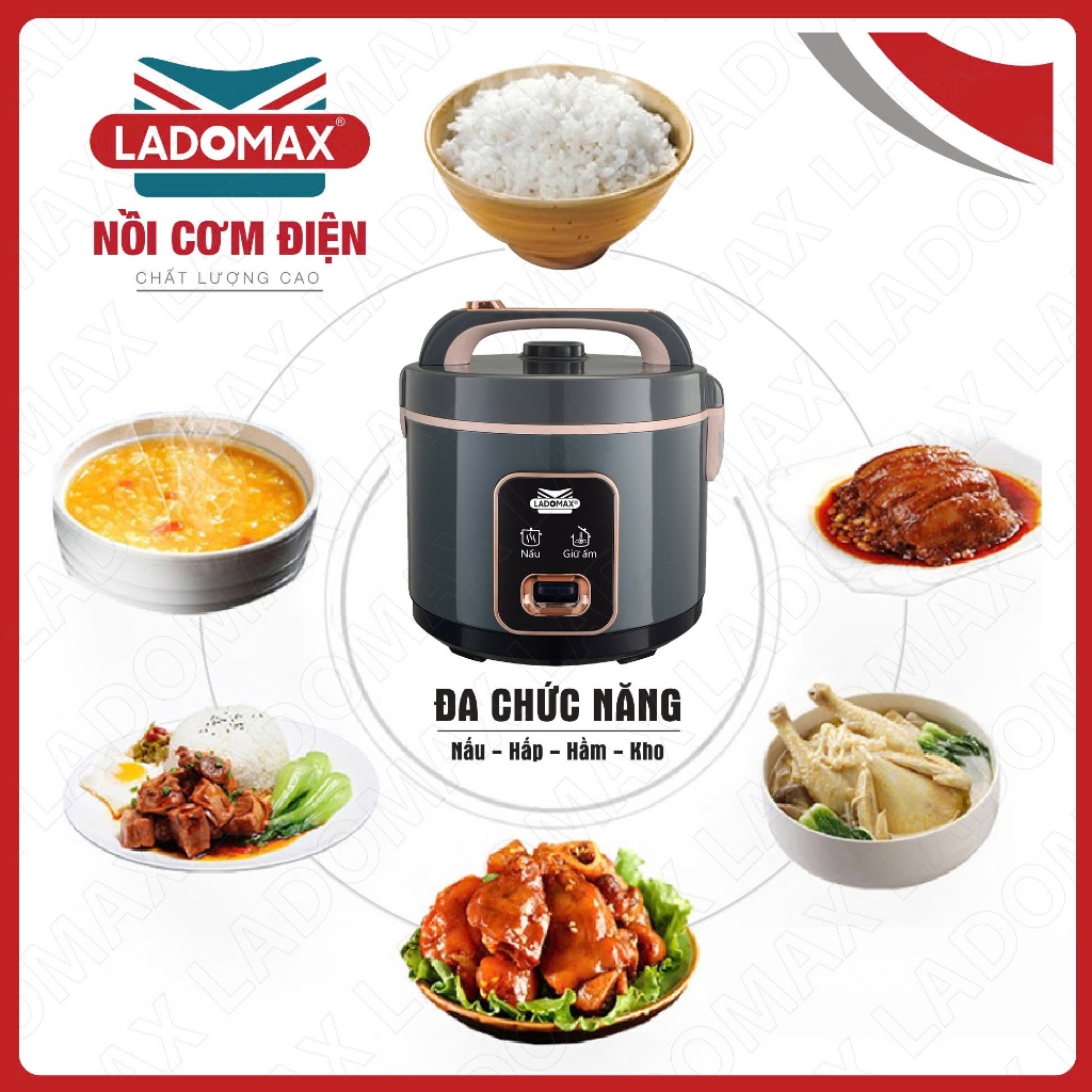 NỒI CƠM ĐIỆN NẮP GÀI LADOMAX - Model: 7922