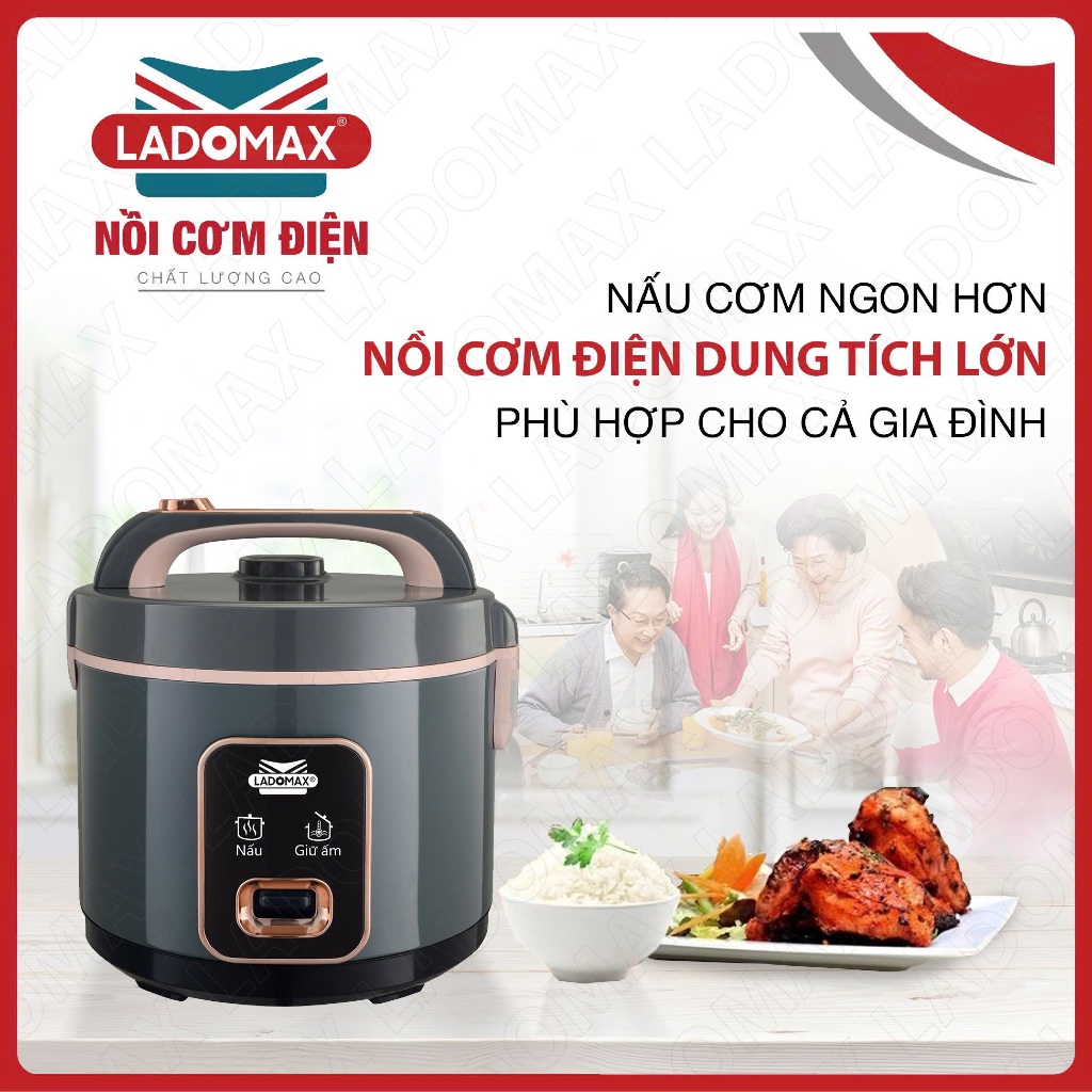 NỒI CƠM ĐIỆN NẮP GÀI LADOMAX - Model: 7922