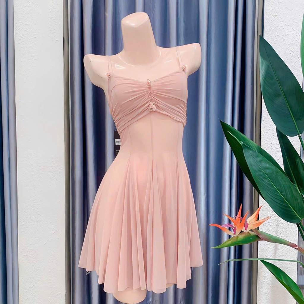 (Tặng kèm chip) Hàng Quảng Châu loại 1, Váy ngủ đính hoa hồng xuyên thấu sexy gợi cảm quyến rũ Hv207-5178