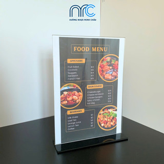 (Xuất hoá đơn VAT) Bảng Mica Để Bàn, Bảng Menu, Bảng Quét Mã QR Code Đa Đạng Kích Thước A4, A5, A6