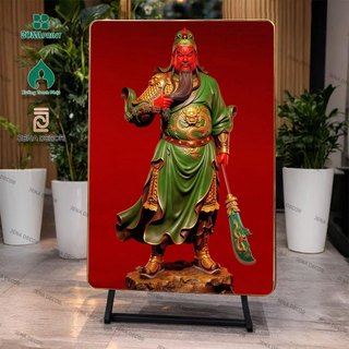 Tranh Tráng Gương 5D Quan Vũ, Quan Vân Trường, Quan Nhị Gia Tráng gương siêu bóng