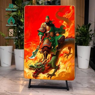 Tranh Tráng Gương 5D Quan Vũ, Quan Vân Trường, Quan Nhị Gia Tráng gương siêu bóng