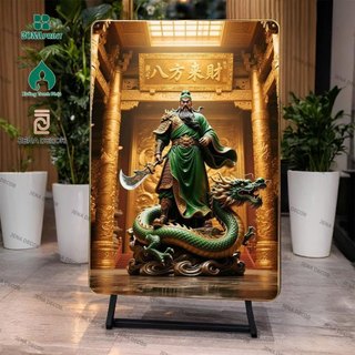 Tranh Tráng Gương 5D Quan Vũ, Quan Vân Trường, Quan Nhị Gia Tráng gương siêu bóng