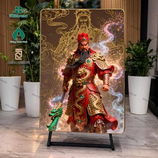 Tranh Tráng Gương 5D Quan Vũ, Quan Vân Trường, Quan Nhị Gia Tráng gương siêu bóng