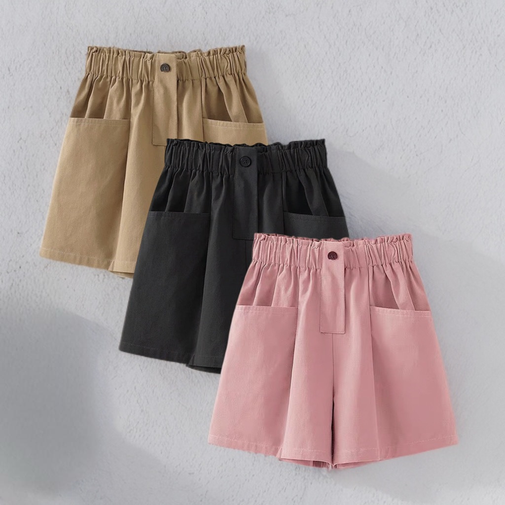 Quần sooc kaki 2 da túi vuông cho bé gái size đại BEESHOP H26024