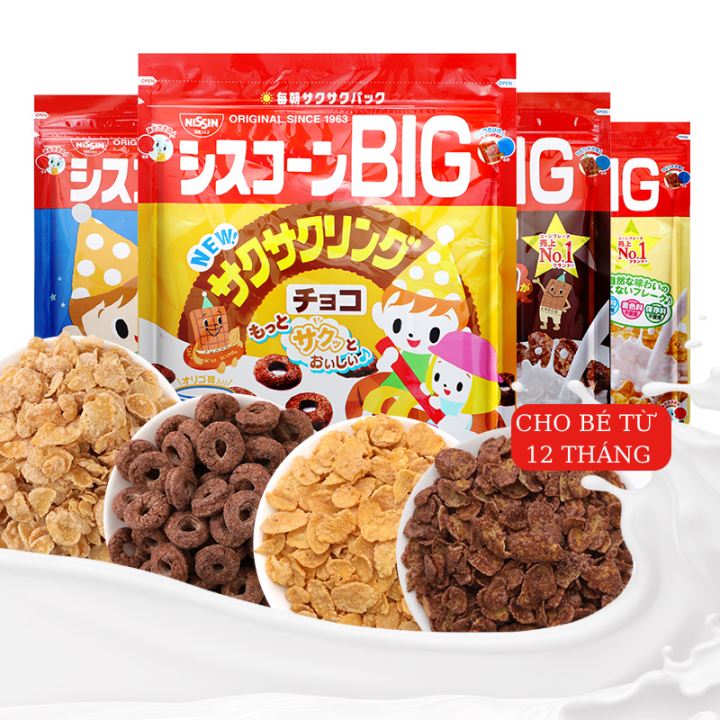 (Date mới) Ngũ cốc Nissin Nhật Bản, bổ sung dinh dưỡng cho bé từ 1 tuổi. Dạng túi zip dễ bảo quản