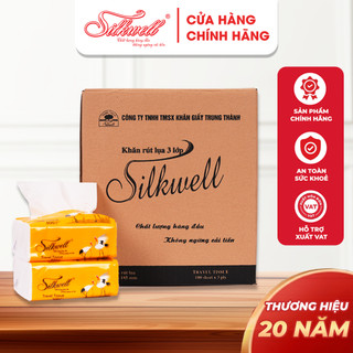 Thùng 30 gói Giấy rút Silkwell Sếu 100 tờ 3 lớp hàng cao cấp siêu mềm mịn không tẩy trắng chính hãng