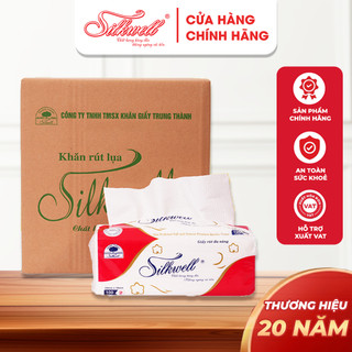 Thùng 9 Khăn giấy Silkwell lau bếp đa năng 100 tờ, giấy rút siêu dai lau sạch dầu mỡ hàng chính hãng