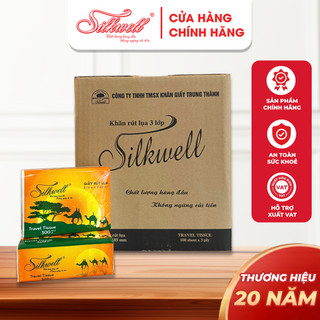 Combo Giấy ăn rút lụa Silkwell Lạc Đà 100 tờ 3 lớp hàng chính hãng, khăn giấy ăn siêu dai mềm mịn