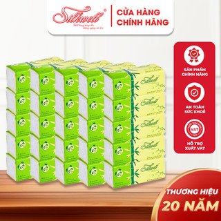 Combo Sốc 30 Giấy ăn Silkwell gấu trúc 160 tờ 3 lớp siêu dai không tẩy trắng hàng chính hãng