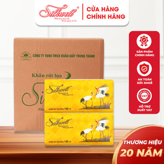 Khăn giấy Silkwell Sếu đa năng lau tay, giấy lau bếp 100 tờ 2 lớp siêu thấm dầu mỡ hàng chính hãng